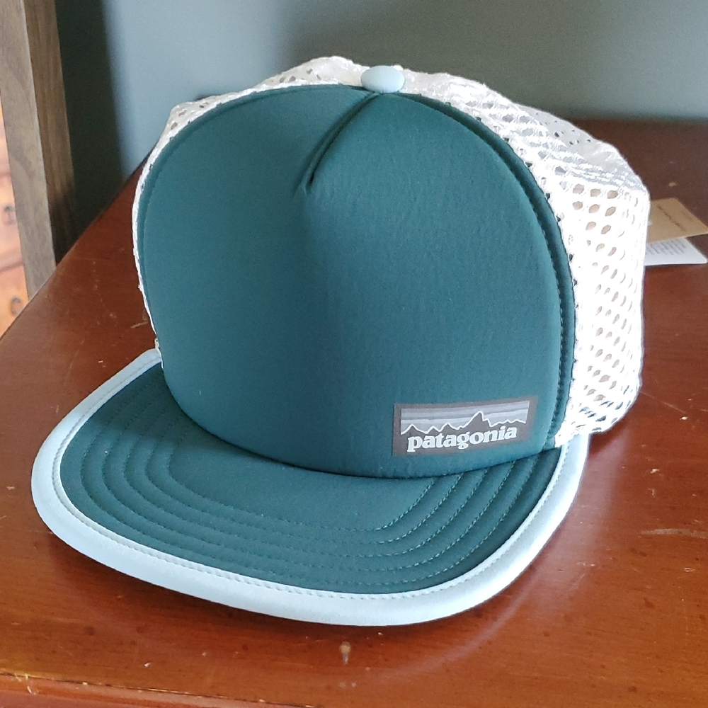 Patagonia Green and White Mesh Cap